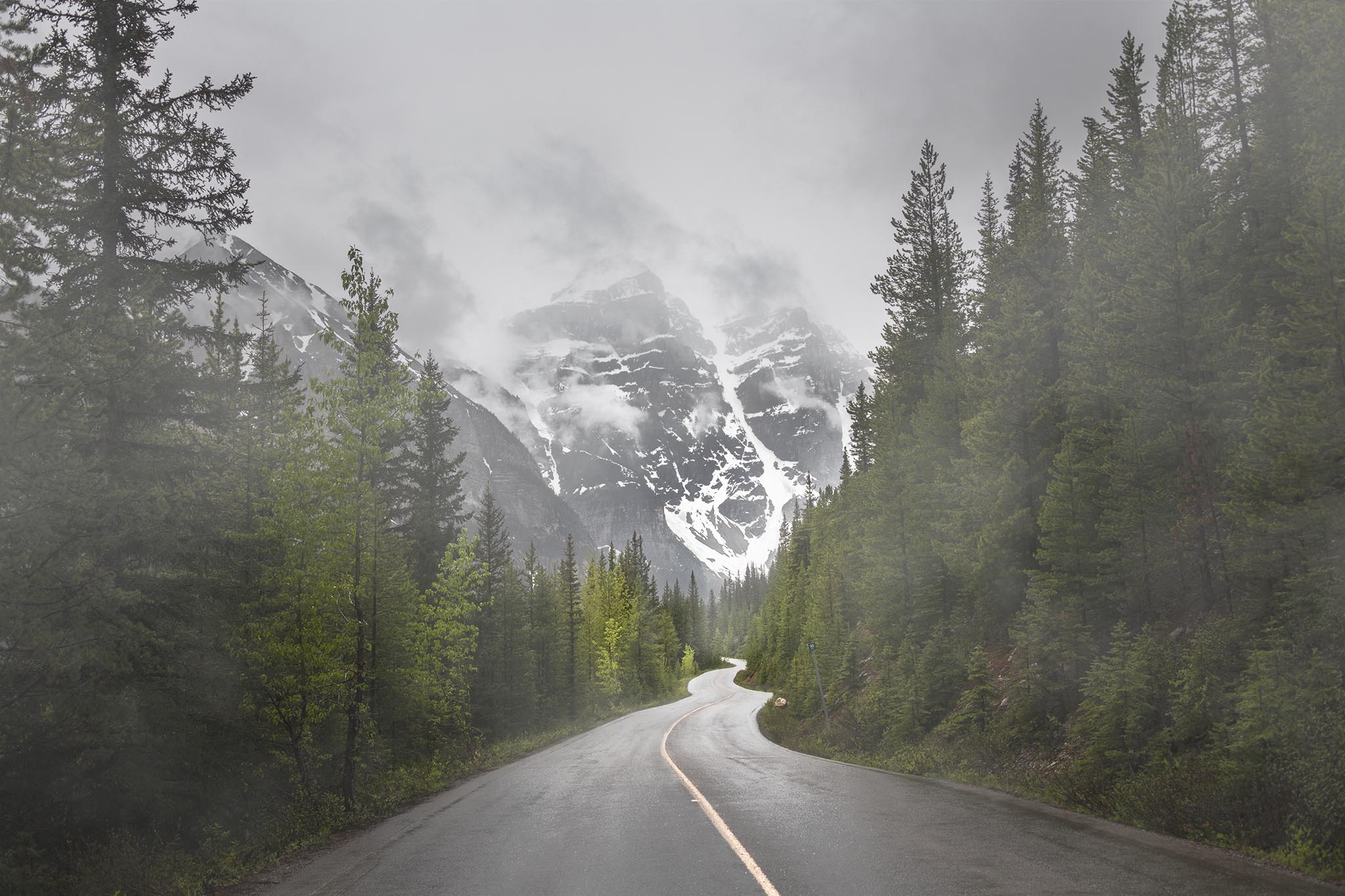 Road to Moraine Lake in Canada