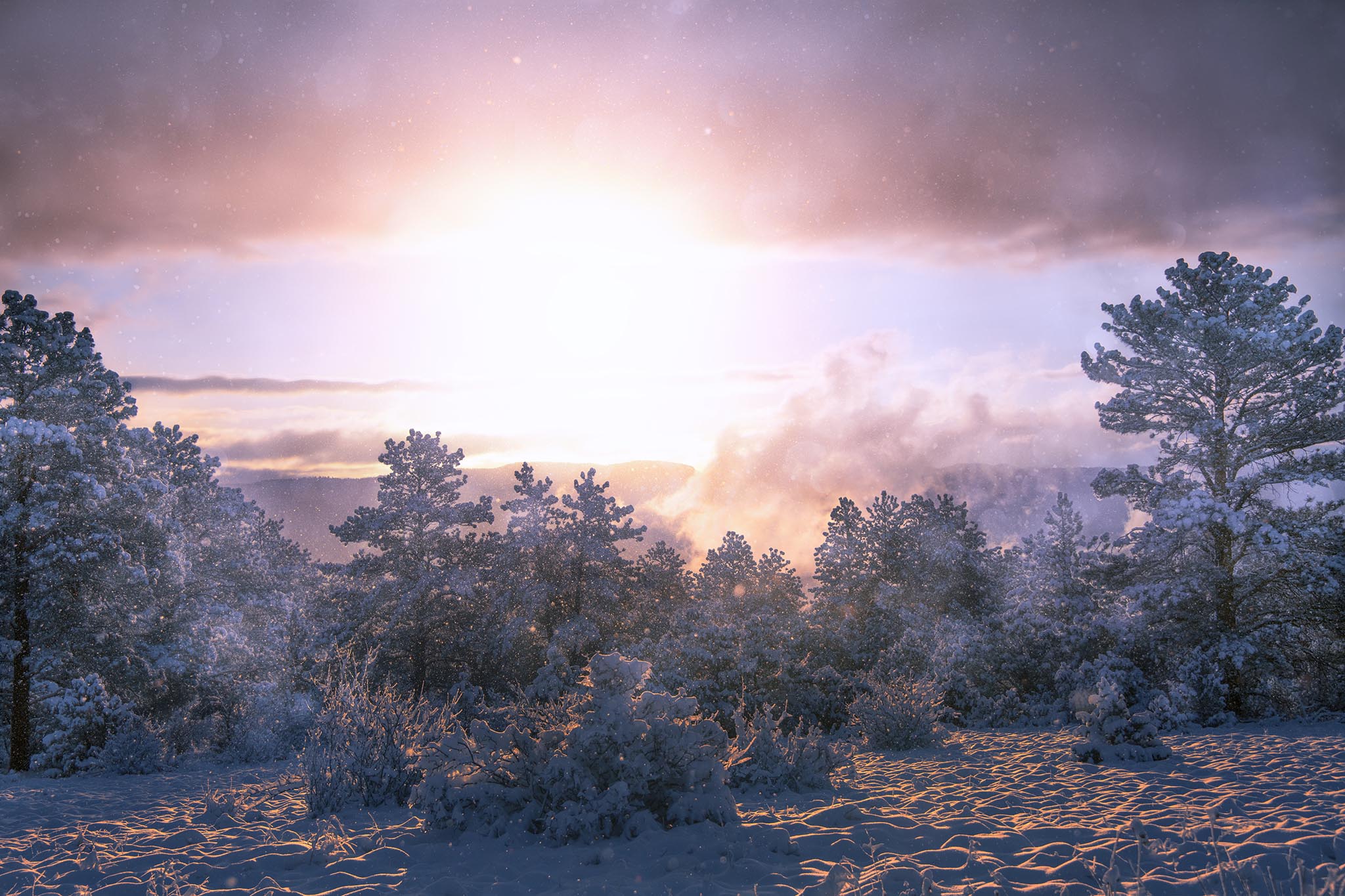 Colorful Snowy Sunrise Picture